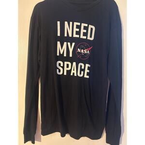 NASA longlseeve black  T-shirt like new  unisex   ”I need my space” size small
